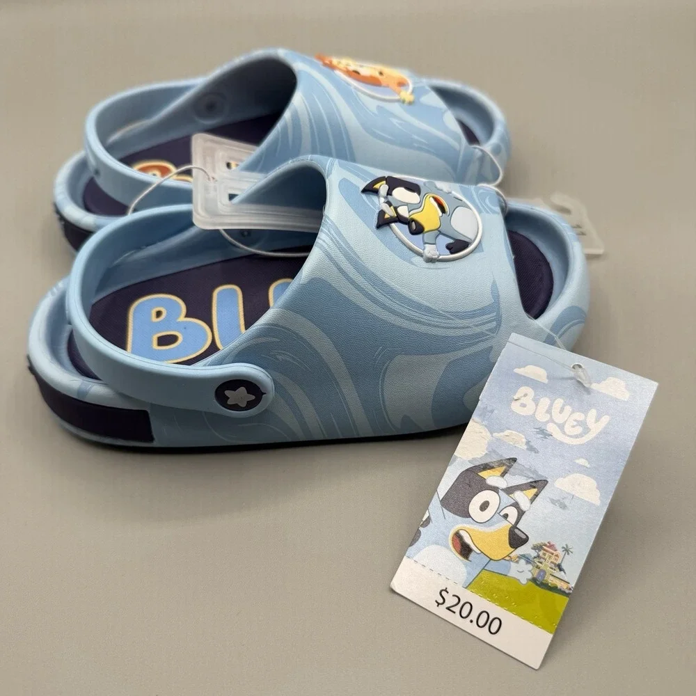 NWT Bluey & Bingo Toddler Mismatch Slides Sandals Ground‎ Up Size 11 Boys Girls